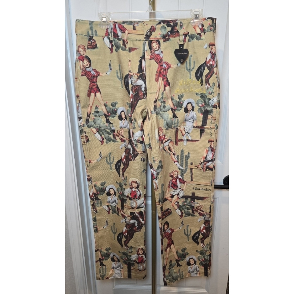Lifted Anchors Annie Pant Vintage Western Cowgirl Tan Mens 38 Womens 16 New